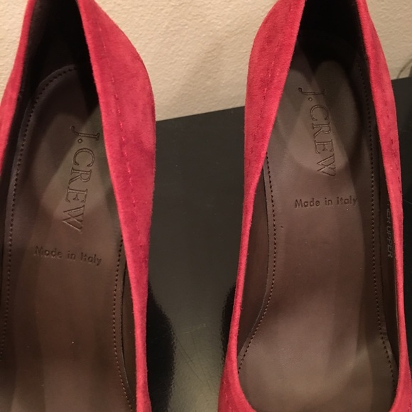 JCrew Coddington Suede platform pumps in dusky red - Picture 5 of 9